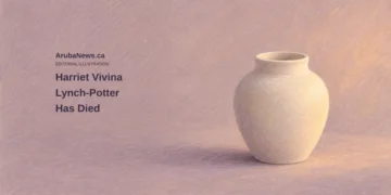Harriet Vivina Lynch-Potter Has Died Conceptual editorial illustration of a plain ceramic vase on a softly coloured surface; not personal belongings, a funeral venue or ceremony.