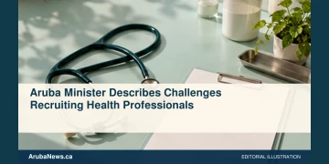Conceptual editorial illustration: Empty generic clinic workstation with stethoscope and completely blank roster, seafoam and cream palette, close still life; no patients, staff, real hospital identity, text or health statistics. Not a photograph of the reported people or event.
