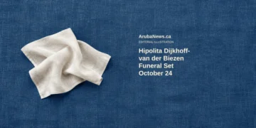 Hipolita Dijkhoff-van der Biezen Funeral Set October 24 Conceptual editorial illustration of plain folded linen on a simple surface; not actual personal belongings, a funeral venue or ceremony.