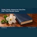 Conceptual editorial illustration of single white flower beside a closed plain law book on a warm wooden desk with soft afternoon light, respectful still life, muted ivory and navy; no portrait, text or insignia. Not a photograph of the actual people, documents or location.