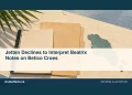 Conceptual editorial illustration: A blank historical notebook and archival folder beside a small abstract Caribbean island silhouette, cream and muted blue, overhead view. No handwriting, royalty, portraits, insignia or fabricated documents. Not a photograph of the actual event, people or location.