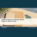 Jetten Declines to Interpret Beatrix Notes on Betico Croes Conceptual editorial illustration: A blank historical notebook and archival folder beside a small abstract Caribbean island silhouette, cream and muted blue, overhead view. No handwriting, royalty, portraits, insignia or fabricated documents. Not a photograph of the actual event, people or location.