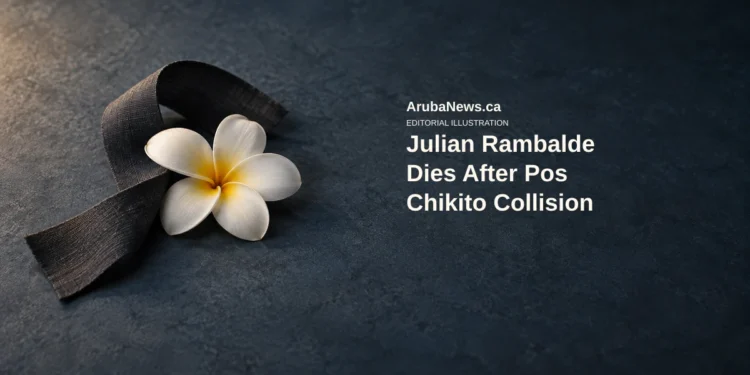 Julian Rambalde Dies After Pos Chikito Collision Conceptual editorial illustration of a single white flower beside a plain ribbon on a neutral surface; not a photograph of Julian Rambalde, his family or the collision scene.
