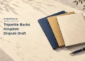 Conceptual editorial illustration of three plain document folders and a pen symbolizing inter-parliamentary cooperation; not official documents or a photograph of the Tripartite meeting.