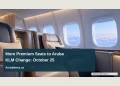 Conceptual editorial illustration of an empty generic premium aircraft cabin with broad seats and soft blue window light, no airline logos, exact aircraft configuration or people; not a documentary photograph of the people, venue or event.