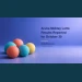 Conceptual editorial illustration of blank colorful spheres on a blue-lavender surface for Aruba midday lottery results; not an actual draw photograph.