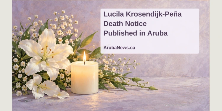 Respectful editorial still-life illustration of white flowers and a softly lit candle; not a portrait or photograph of an actual memorial service.