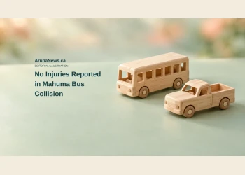 Conceptual editorial illustration of generic unbranded bus and pickup models separated on a simple surface; not the actual vehicles, Mahuma location or a reconstruction of the collision.