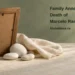 Conceptual memorial illustration of the plain back of an empty wooden frame, white pebbles and folded linen, with the article headline and ArubaNews.ca branding; no portrait of Marcelo Ras.