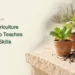 Editorial illustration of seedlings, a watering can and gardening tools on a sunlit table, with a Noord agriculture workshop headline and ArubaNews.ca branding.