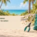 Residents Seek Cleanup Near Olde Molen in Aruba Hotel Area Conceptual editorial illustration of cleanup tools on a generic tropical pathway, not a photograph of the reported litter near Olde Molen.