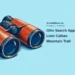 Conceptual woodcut-style illustration of generic binoculars; not Ollie, an actual sighting, search operation or Calbas Mountain Trail.