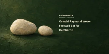 Oswald Raymond Wever Farewell Set for October 19 Conceptual editorial illustration of smooth pebbles on a simple dark surface; not actual personal belongings, a funeral venue or ceremony.