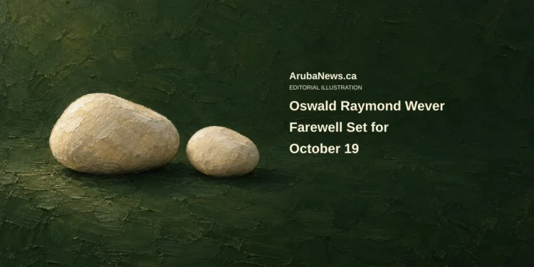 Oswald Raymond Wever Farewell Set for October 19 Conceptual editorial illustration of smooth pebbles on a simple dark surface; not actual personal belongings, a funeral venue or ceremony.