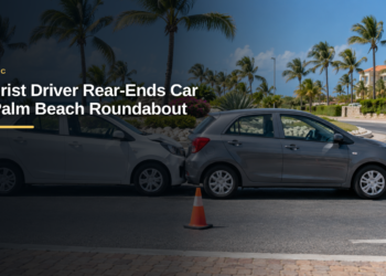 Tourist Driver Rear-Ends Car at Palm Beach Roundabout
