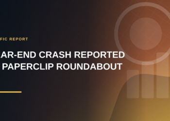 Car Rear-Ends Pickup Near Paperclip Roundabout