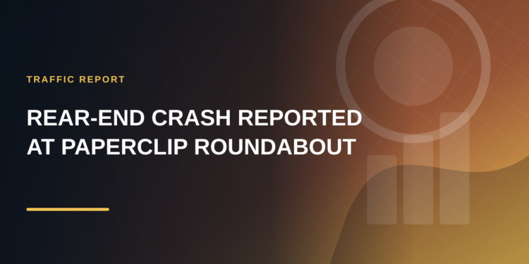 Car Rear-Ends Pickup Near Paperclip Roundabout