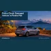Conceptual editorial illustration: A generic compact car parked safely beside a calm Caribbean road before dawn, warm street lighting, muted blue and amber, no damage, occupants, police markings or actual incident reconstruction. Not a photograph of the actual people, event or location.