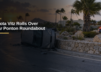 Toyota Vitz Rolls Over Near Ponton Roundabout