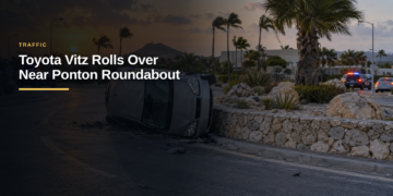 Toyota Vitz Rolls Over Near Ponton Roundabout Toyota Vitz Rolls Over Near Ponton Roundabout
