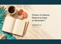 Conceptual editorial illustration of a blank notebook, pencil, coffee and interlocking shapes, with the seminar headline and ArubaNews.ca branding.