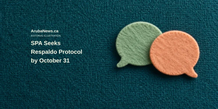 Conceptual editorial illustration of two blank felt speech-bubble shapes; a symbol of coordination, not an actual conversation, patient or clinical outcome.
