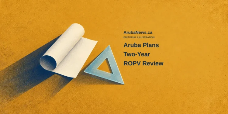 Conceptual editorial illustration of blank rolled paper and a plain drafting triangle; not an actual land-use map, official plan or proposed development design.