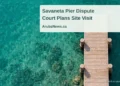Court Plans December Site Visit in Savaneta Pier Dispute Conceptual editorial illustration of a generic pier over water; not a photograph of the disputed Savaneta pier or evidence from the case.