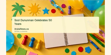 Conceptual editorial illustration of classroom crafts, balloons, board-game pieces and a blank notebook; not a photograph of Scol Dununman.