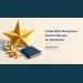 Conceptual editorial illustration of a golden folded-paper star, paper laurel and navy notebook, with the Sedrick Naranjo recognition headline and ArubaNews.ca branding; not an employee portrait or actual award photo.