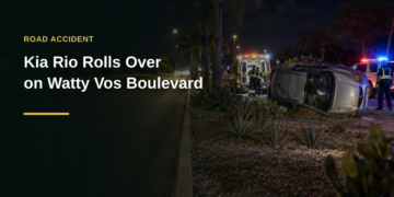 Kia Rio Rolls Over on Watty Vos Boulevard